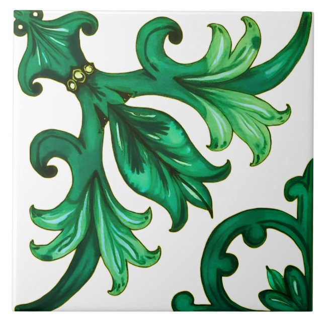 Italienischer Stil, Mosaik, grün Fliese (Vorderseite)