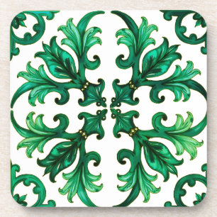 Italienischer Stil, Mosaik, grün Getränkeuntersetzer