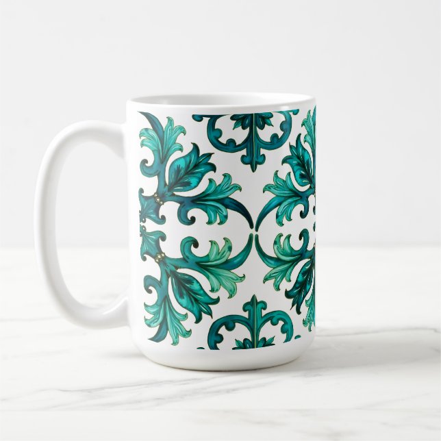 Italienischer Stil, Mosaik, grün Kaffeetasse (Links)