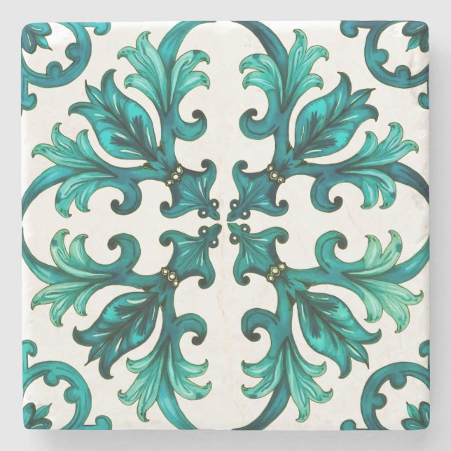 Italienischer Stil, Mosaik, grün Steinuntersetzer (Vorderseite)