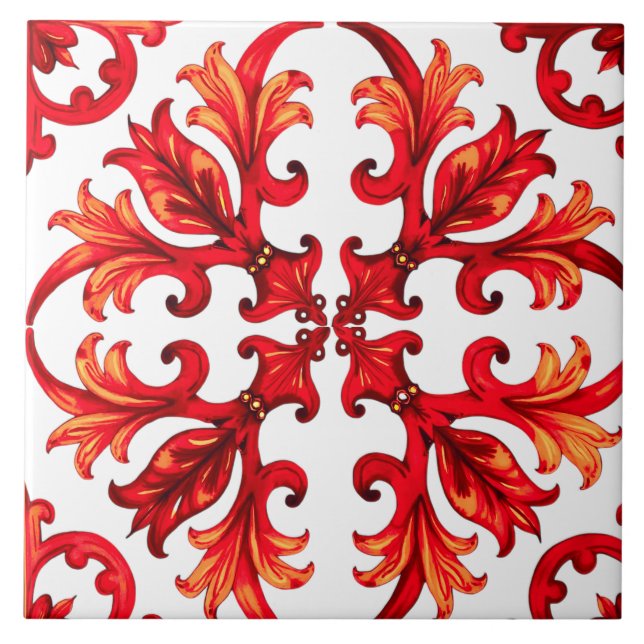 Italienischer Stil, Mosaik, rot Fliese (Vorderseite)