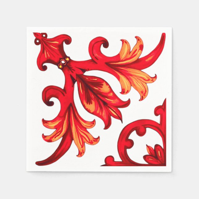 Italienischer Stil, Mosaik, rot Serviette (Vorderseite)