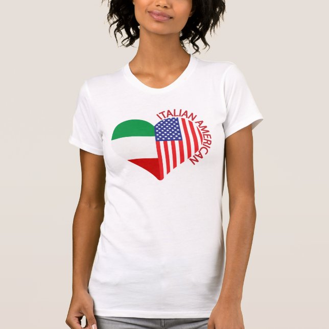 Italienischer Stolz-Flag Herzdesign T-Shirt (Vorderseite)