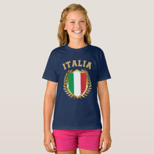Italienischer T - Shirt am Flaggenschild