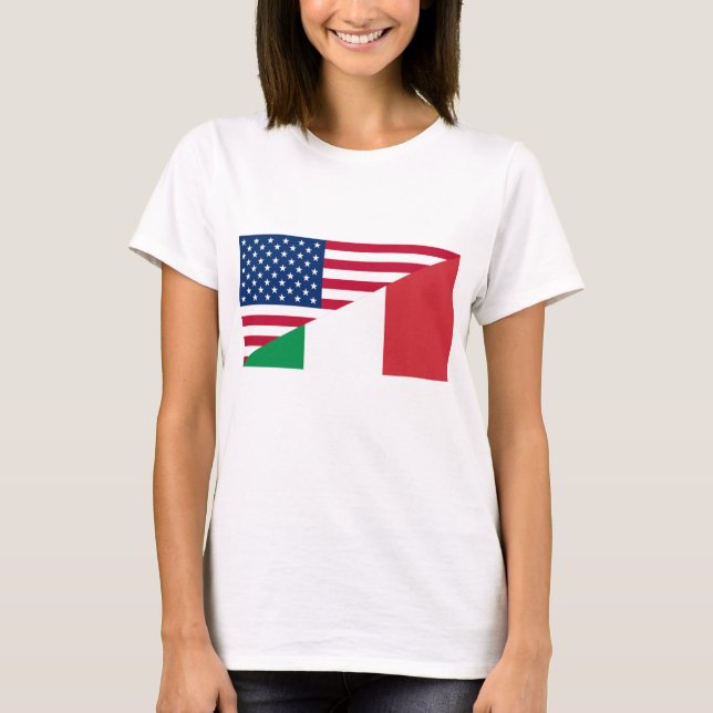 Italienischer T - Shirt unter amerikanischer Flagg (Vorderseite)