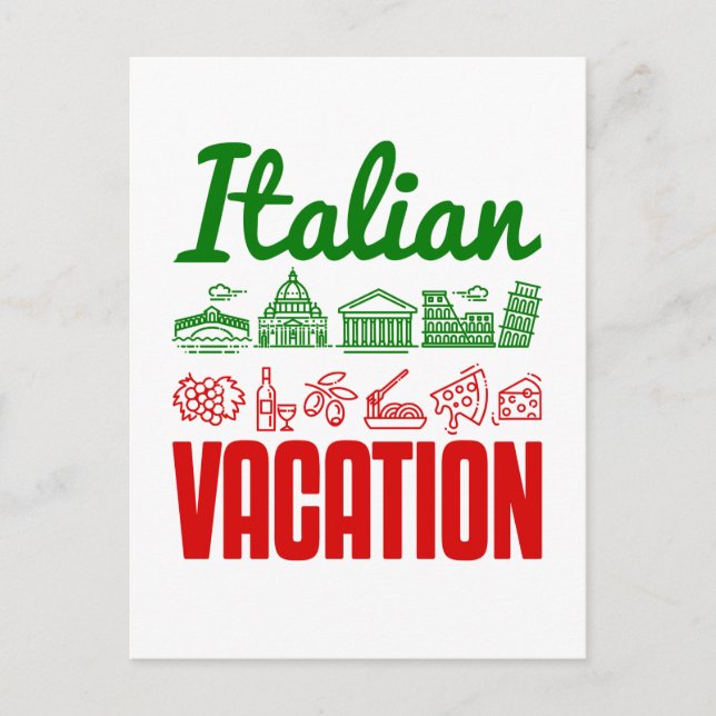 Italienischer Urlaub Italien Reisen Souvenir Postkarte (Vorderseite)