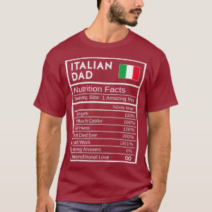 Italienischer Vater Ernährung Fakten Nationales Pr T-Shirt