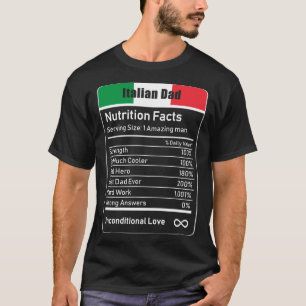 Italienischer Vater Ernährung Fakten Vatertag Gesc T-Shirt