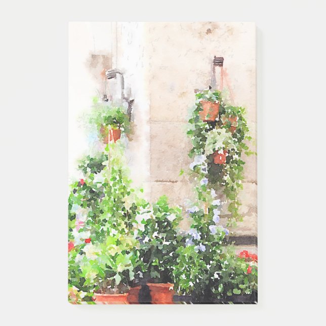 Italienischer Watercolor-Blumen-Markt Post-it Klebezettel (Vorderseite)