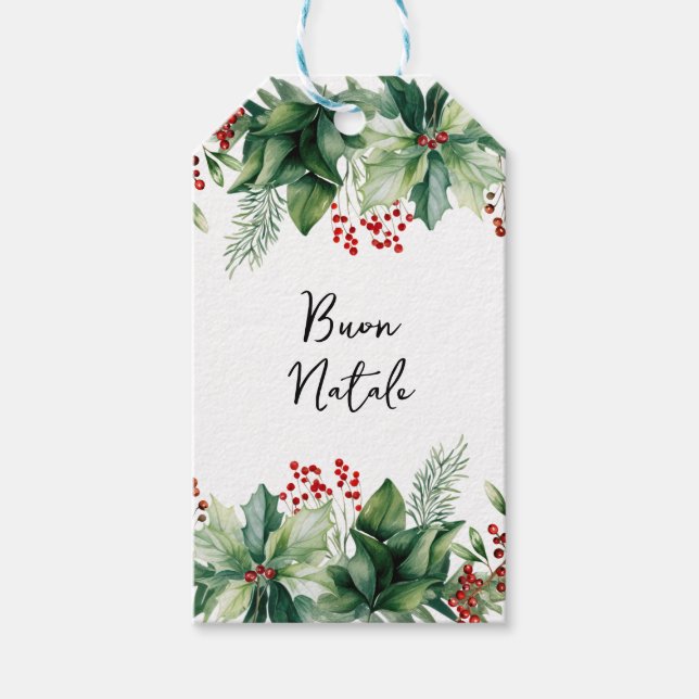 Italienischer Weihnachtsbüon Natale Geschenkanhänger (Vorderseite)