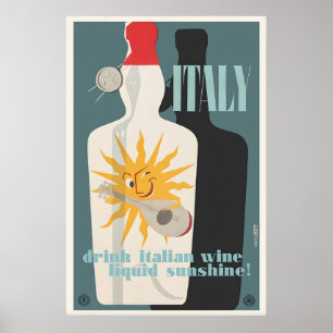 Italienischer Wein-Vintage-Getränkeposter-Druck Ge Poster