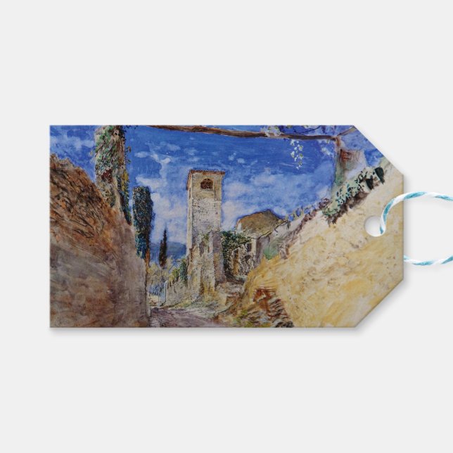 Italienischer Weinkeller Geschenkanhänger (Vorderseite (Horizontal))