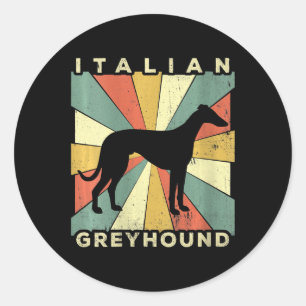 italienischer Windhund 70er-Geschenk Runder Aufkleber