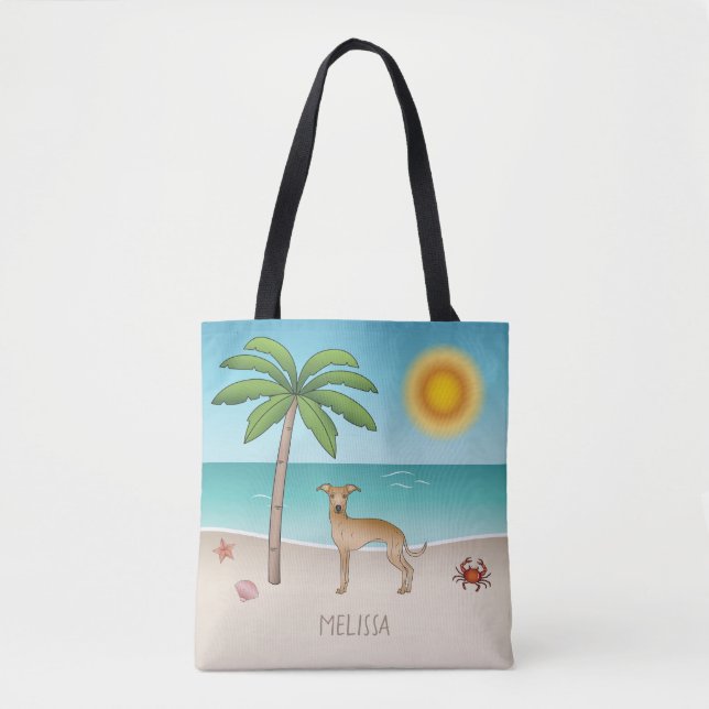 Italienischer Windhund am Tropical Summer Beach (Vorderseite)