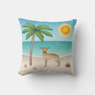 Italienischer Windhund am Tropical Summer Beach Kissen