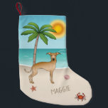 Italienischer Windhund am Tropical Summer Beach Kleiner Weihnachtsstrumpf<br><div class="desc">Ein originelles Destei Design,  das die italienische Grauhunde-Rasse hervorhebt. Ideal für Hundefreunde oder für alle,  die dieses geliebte Sightseeing in stilvollem Ambiente feiern möchten.</div>