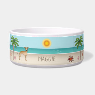 Italienischer Windhund am Tropical Summer Beach Napf