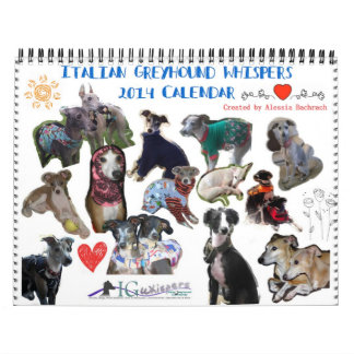 Italienischer Windhund flüstert Kalender 2014