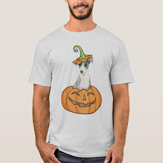 Italienischer Windhund Halloweens T-Shirt (Vorderseite)