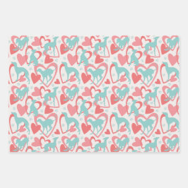 Italienischer Windhund Herz Paw Niedlich Hund Lieb Geschenkpapier Set