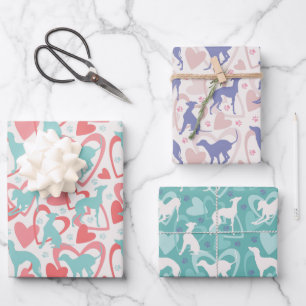 Italienischer Windhund Herz Paw Niedlich Hund Lieb Geschenkpapier Set