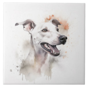 Italienischer Windhund-Hund Haustier, Aquarell Fliese