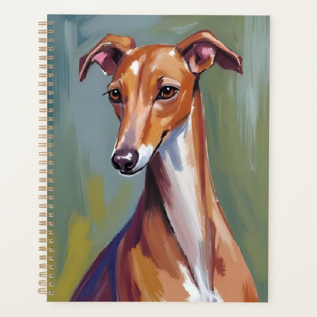 Italienischer Windhund-Hunde-Malerei Planer (Vorderseite)