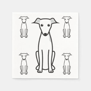 Italienischer Windhund-HundeCartoon Serviette