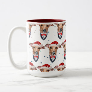 Italienischer Windhund-Hunderasse Weihnachten Zweifarbige Tasse
