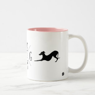 Italienischer Windhund-HundeTassen-Schale Zweifarbige Tasse