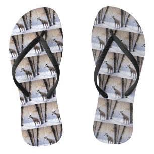 Italienischer Windhund lassen es Schnee Weihnachte Flip Flops