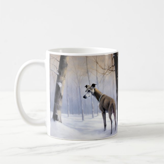 Italienischer Windhund lassen es Schnee Weihnachte Kaffeetasse (Links)