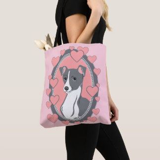 Italienischer Windhund-Liebe-Rosa-Taschen-Tasche