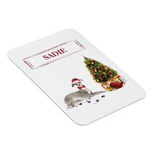 Italienischer Windhund Lustiger Weihnachtshund mit Magnet