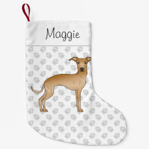 Italienischer Windhund mit Individuelle Name Kleiner Weihnachtsstrumpf