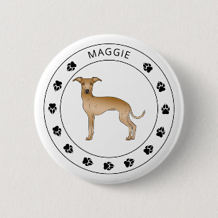 Italienischer Windhund mit Pfauen und Individuelle Button