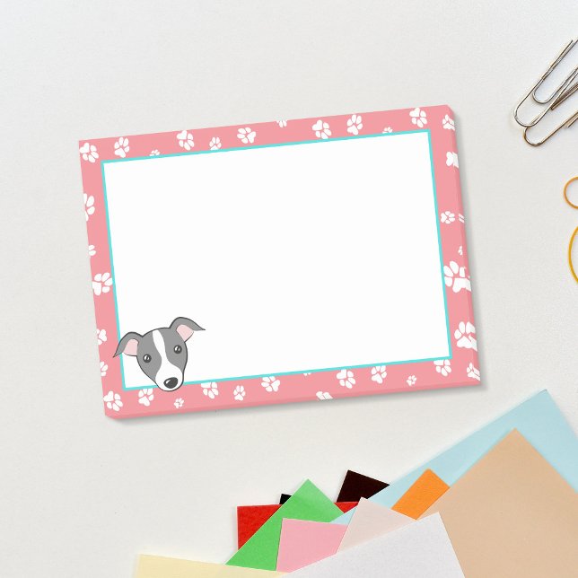 Italienischer Windhund Niedlicher Cartoon Paw Druc Post-it Klebezettel (Von Creator hochgeladen)
