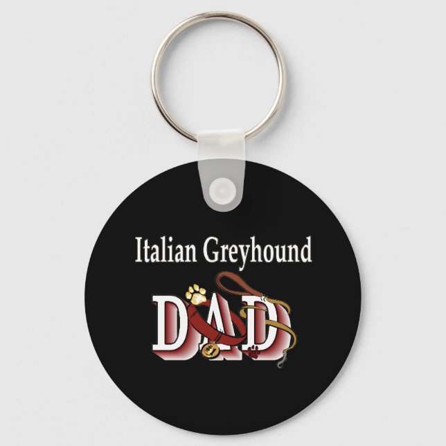 Italienischer Windhund Papa Schlüsselanhänger (Vorderseite)