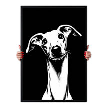 Italienischer Windhund Pop Art Weiß & Schwarz Ästh