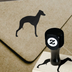 Italienischer Windhund-Silhouette Gummistempel