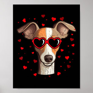 Italienischer Windhund Valentinsherz Süße Hunde Li Poster
