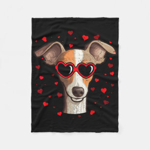 Italienischer Windhund Valentinstag Herz Süße Hund Fleecedecke
