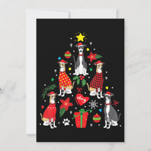 Italienischer Windhund-Weihnachtsbaumschmuck Hunde Feiertagskarte