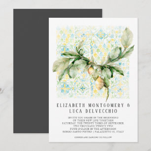 Italienischer Zitronenhain   Boho-Botanische Hochz Einladung