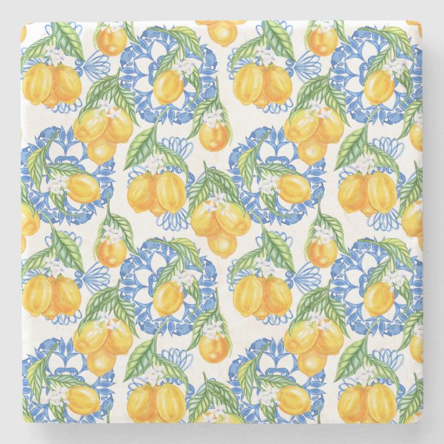 Italienischer Zitronenklassiker Steinuntersetzer (Vorderseite)