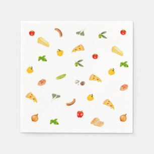 Italienisches Abendessen Pizza Elegantes Party Pap Serviette