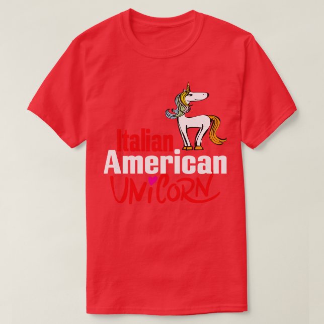 Italienisches amerikanisches Einhorn 1 T-Shirt (Design vorne)
