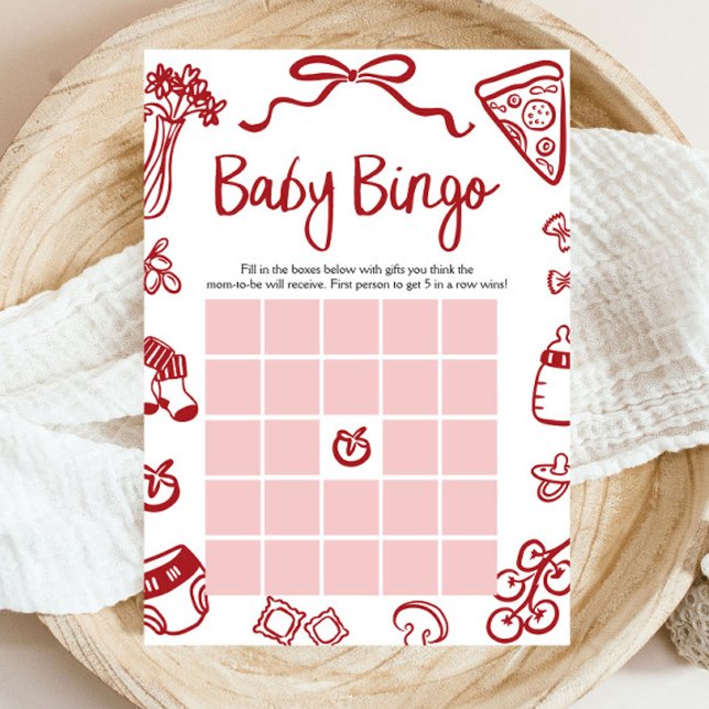 Italienisches Baby Bingo Baby Shower Game Einladung (Von Creator hochgeladen)