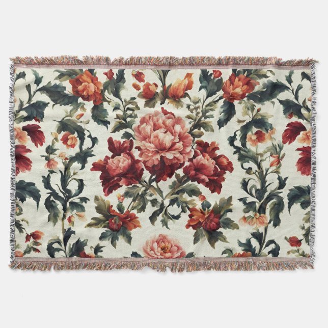 Italienisches Barock. Chic Blume und Blätter Decke (Vorderseite)