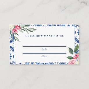 Italienisches Blau Wie viele Kisses Game Card Visitenkarte
